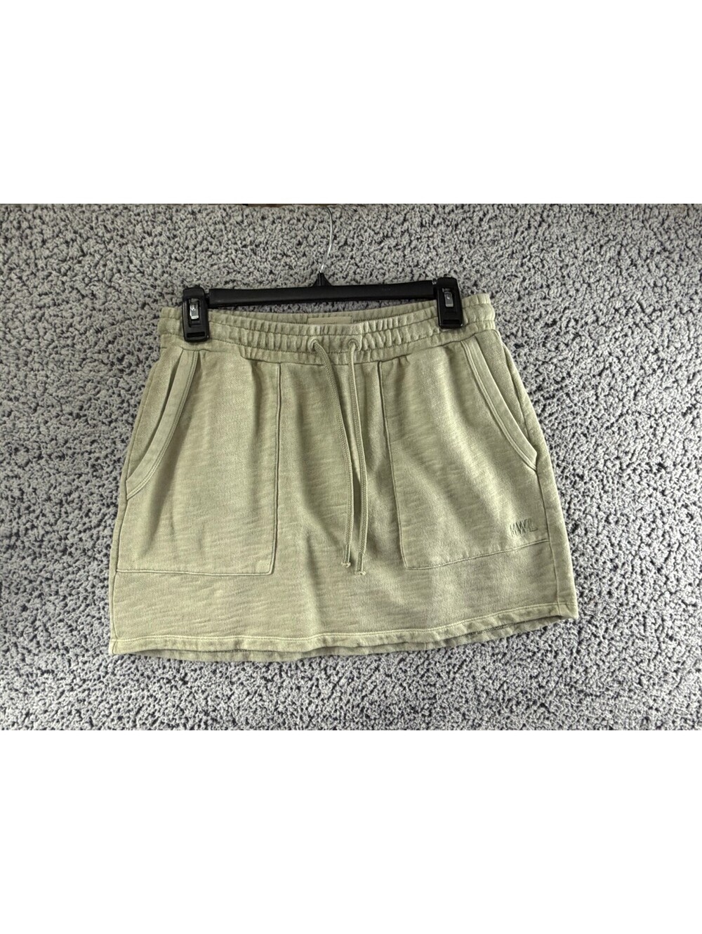 Madewell MWL Sage Green Mineral Wash Cotton Sweat Mini Skirt Small CKP462580543